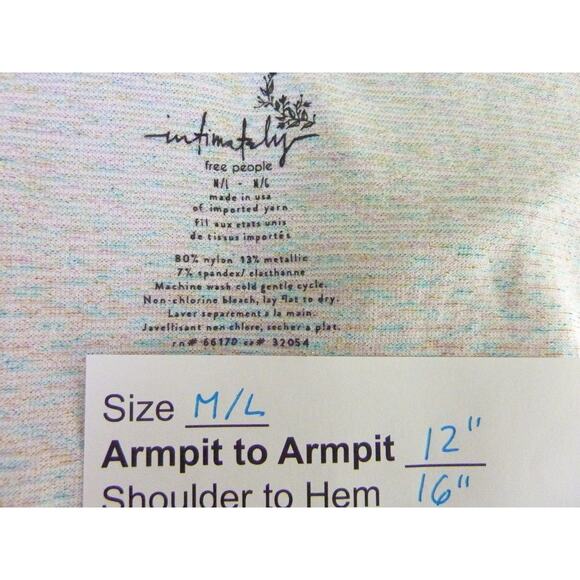 NWOT Free People Seamless Sparkle Skinny Strap Brami M/L Pink - Picture 6 of 6